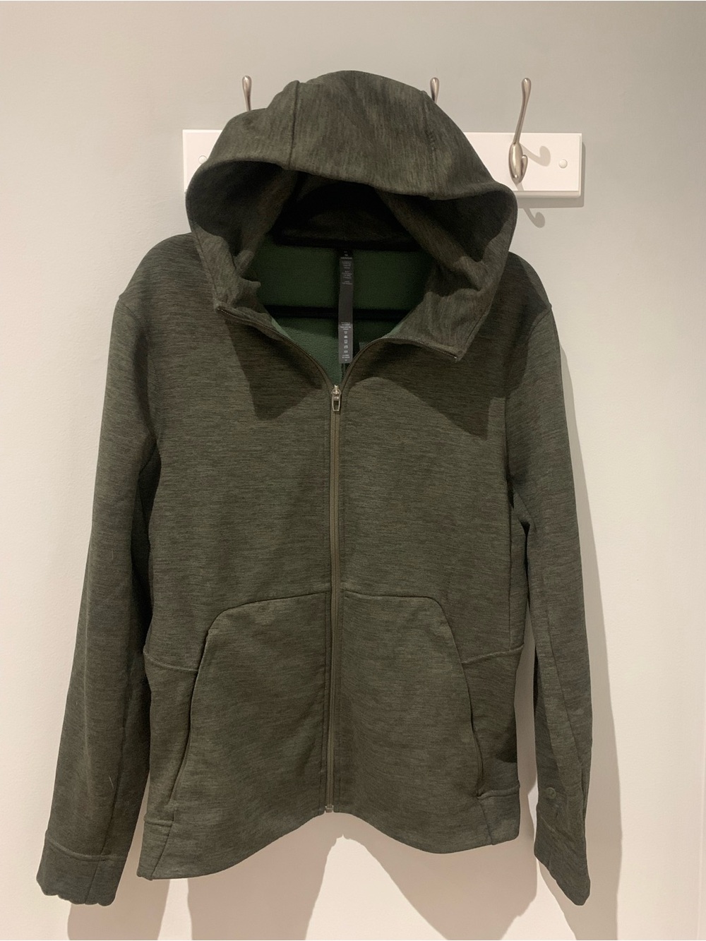 LULULEMON Welterweight Full Zip Fleece Hoodie Jacket Mens Dark Olive Green Sz M